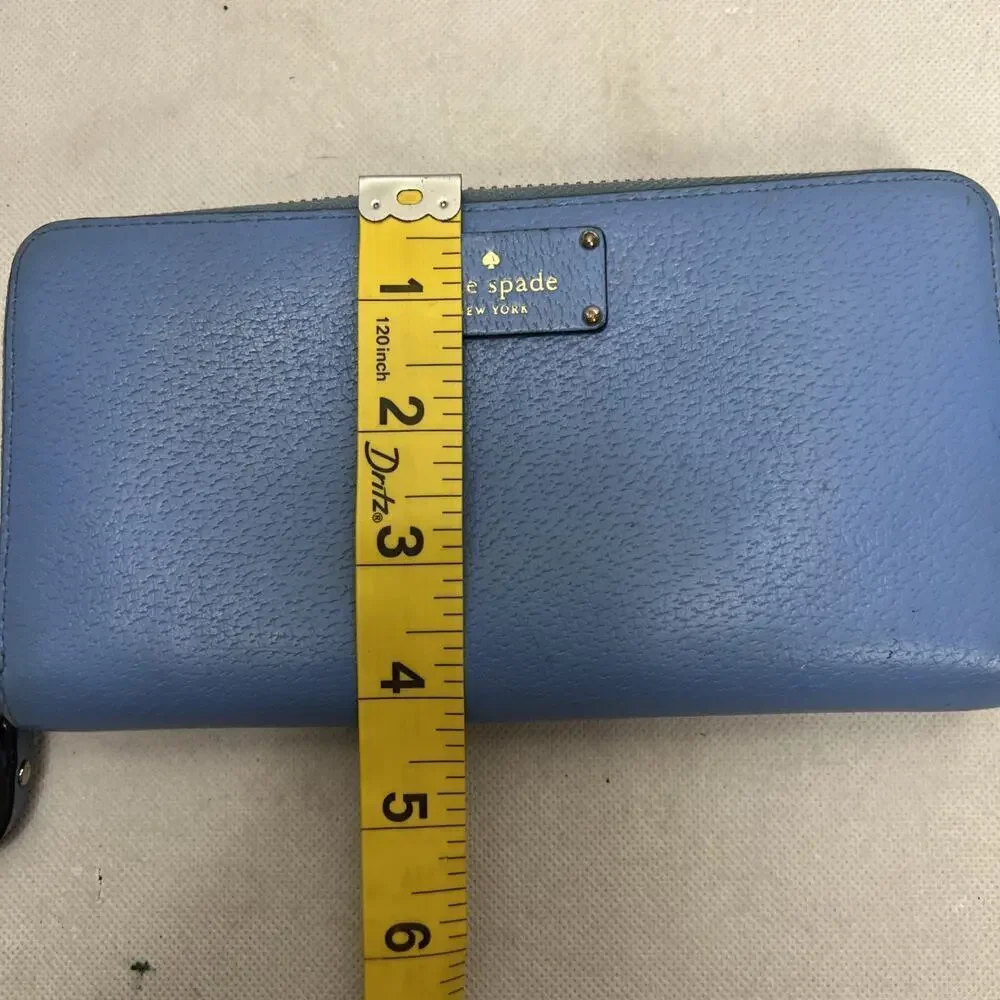 Kate Spade Blue Leather Zip Around Wallet